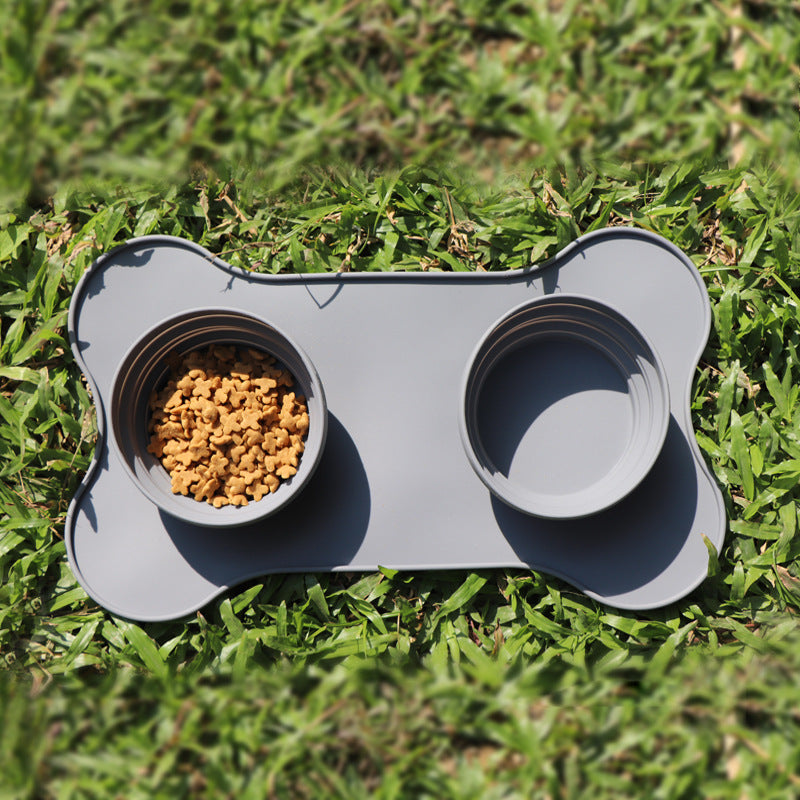Double Silicone Dog & Cat Bowl – Collapsible, Non-Slip & Easy to Clean