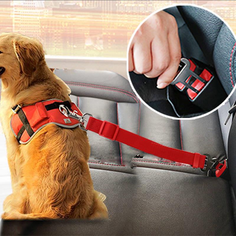 Reflective Extendable Dog Car Seat Belt – Adjustable Safety Restraint Compatible With No‑Pull Harnesses