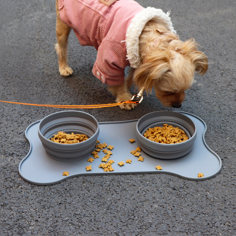 Double Silicone Dog & Cat Bowl – Collapsible, Non-Slip & Easy to Clean