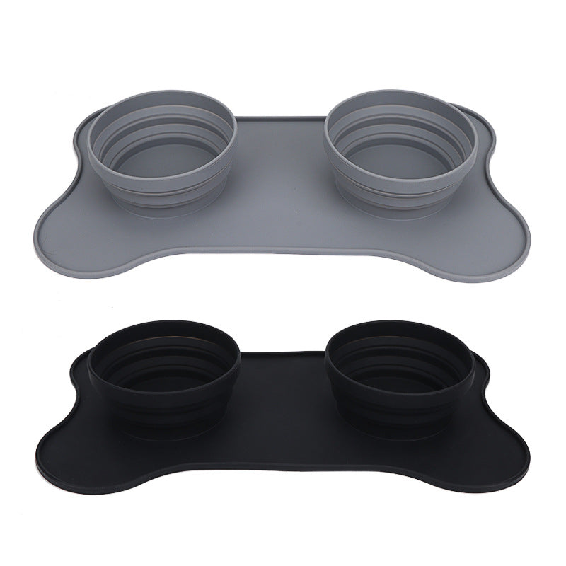 Double Silicone Dog & Cat Bowl – Collapsible, Non-Slip & Easy to Clean