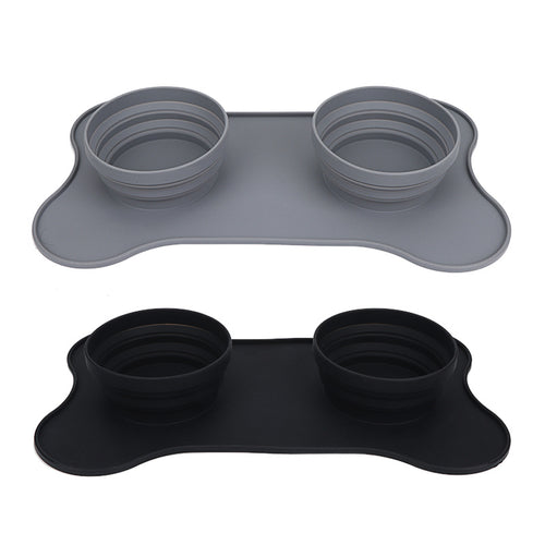 Double Silicone Dog & Cat Bowl – Collapsible, Non-Slip & Easy to Clean