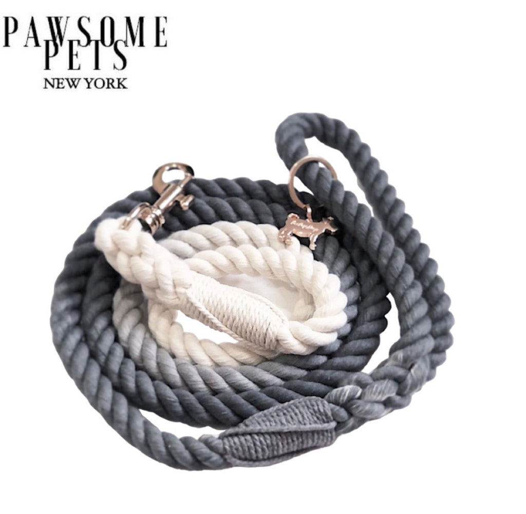 Elegant Ombre Grey Rope Lead for Confident Walks