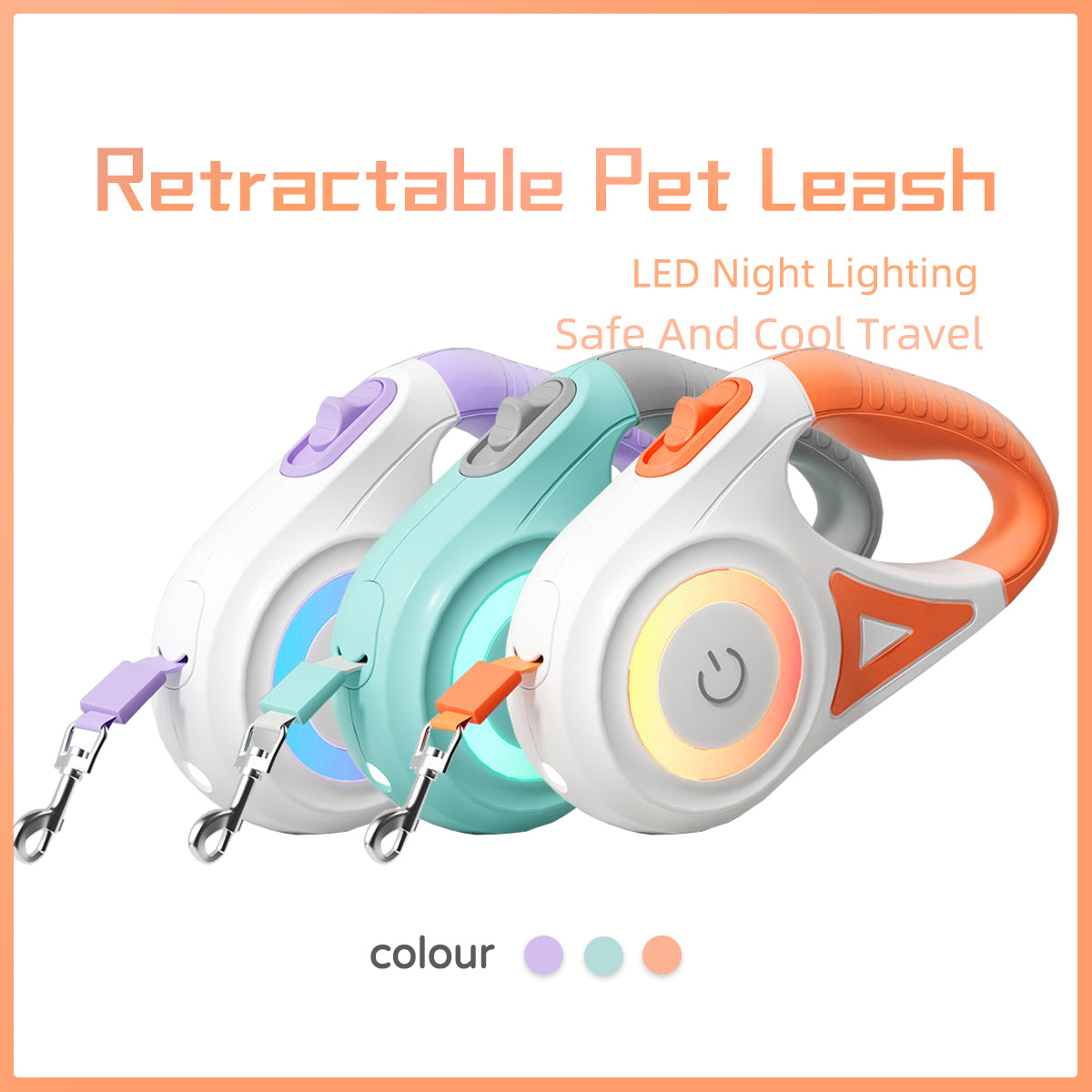 Retractable Dog Leash with One-Button Brake | Small to Medium Dogs