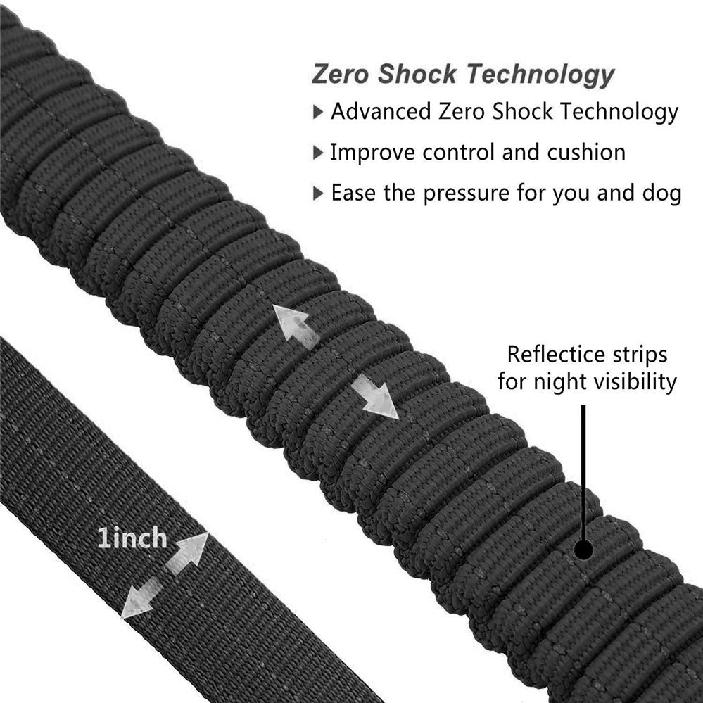Dotty Bungee Dog Leash - Reflective 4-6ft Adjustable Lead for Medium to Large Dogs
